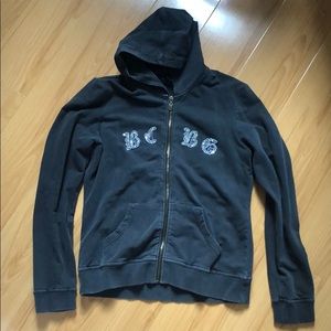 BCBGMaxAzria sz md dark blue embellished hoodie